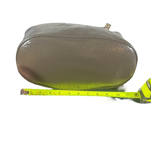 Michael Kors Brown Patent Leather Tote Bag Gold Hardware Shoulder Handbag - Picture 8 of 13